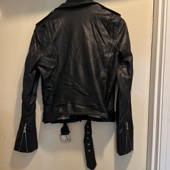 Betty & Veronica by Christian Francis Roth faux vegan Harper motorcycle jacket L - Picture 3 of 10